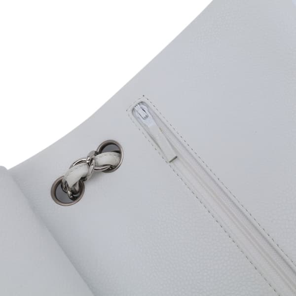 Pre-owned Chanel Jumbo Classic Caviar Double Flap White