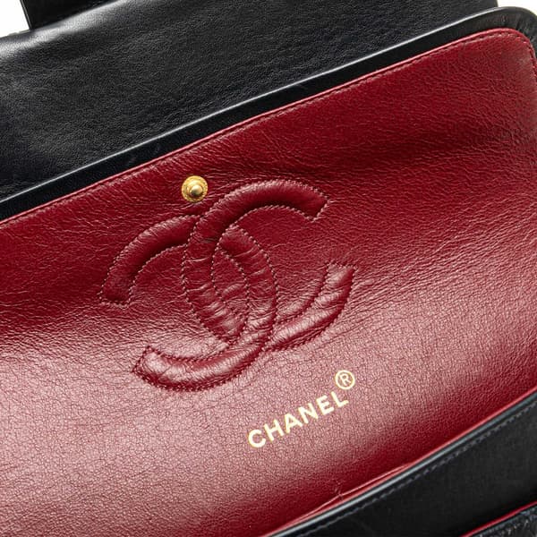 Pre-owned Chanel Medium Classic Lambskin Double Flap Blue