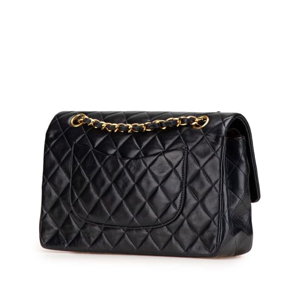 Pre-owned Chanel Medium Classic Lambskin Double Flap Blue