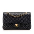 Miniatyrbillede 1 af 10: Pre-owned Chanel Medium Classic Lambskin Double Flap Blue