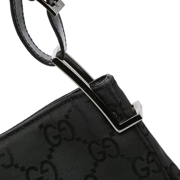 Pre-owned Gucci GG Nylon Shoulder Bag Black