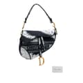 Miniatyrbild 9 av 9: Pre-owned Dior Canvas Embroidered Tie Dye Saddle Bag Black