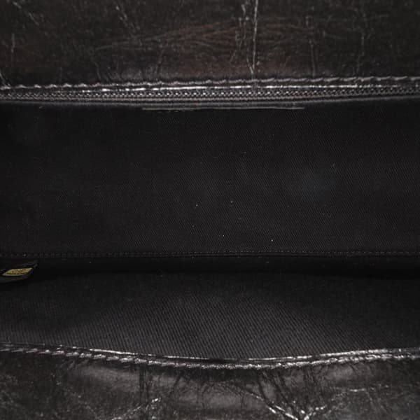 Pre-owned Chanel Reissue 2.55 Glazed Crackled Calfskin Shopping Bag Black