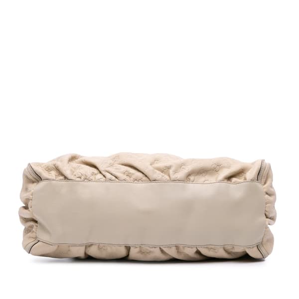 Pre-owned Gucci Guccissima Abbey D Ring Shoulder Bag White