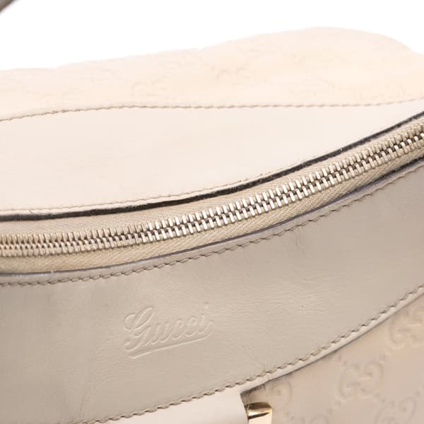 Pre-owned Gucci Guccissima Abbey D Ring Shoulder Bag White