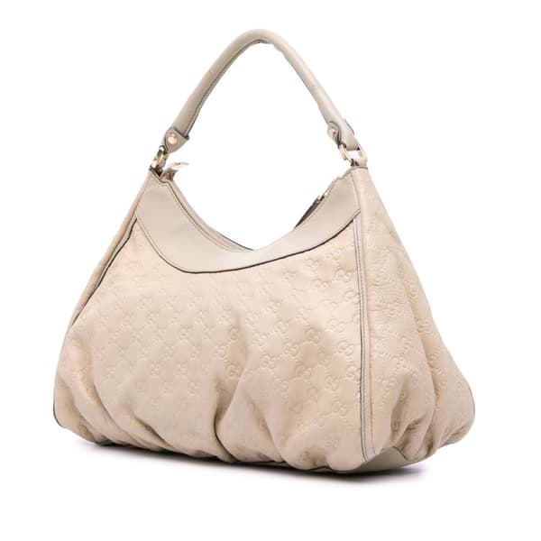 Pre-owned Gucci Guccissima Abbey D Ring Shoulder Bag White