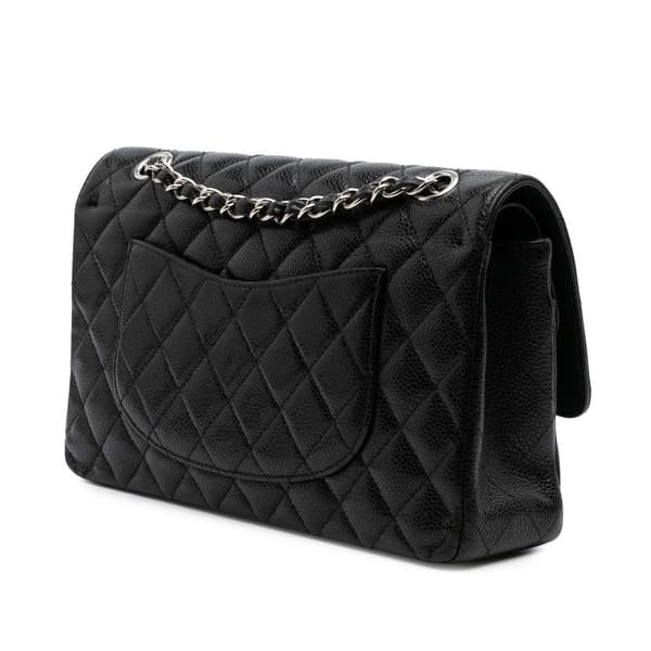 Pre-owned Chanel Medium Classic Caviar Double Flap Black