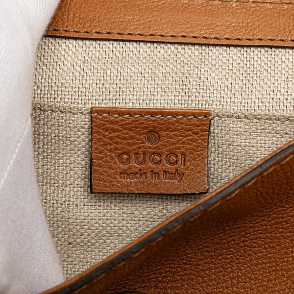 Pre-owned Gucci Leather Marrakech Shoulder Bag Brown