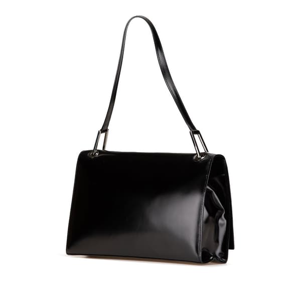 Pre-owned Gucci Square G Leather Shoulder Bag Black