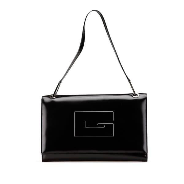 Pre-owned Gucci Square G Leather Shoulder Bag Black