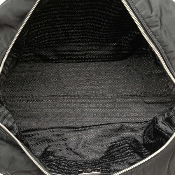 Pre-owned Prada Tessuto Canapa Logo Shoulder Bag Black