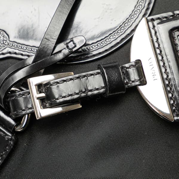 Pre-owned Prada Tessuto Canapa Logo Shoulder Bag Black