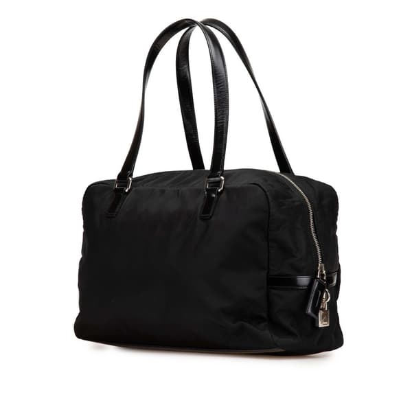 Pre-owned Prada Tessuto Canapa Logo Shoulder Bag Black