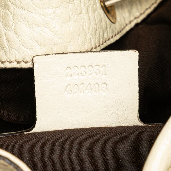 Pre-owned Gucci GG Canvas Interlocking Icon Drawstring Hobo Brown