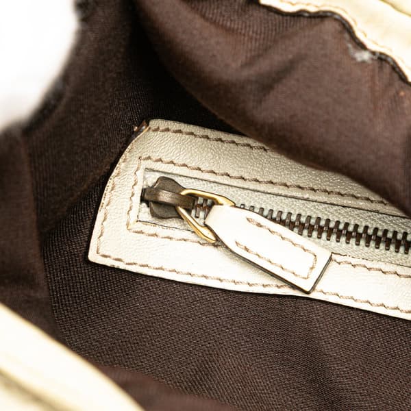 Pre-owned Gucci GG Canvas Interlocking Icon Drawstring Hobo Brown