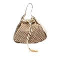 Miniatyrbillede 1 af 10: Pre-owned Gucci GG Canvas Interlocking Icon Drawstring Hobo Brown