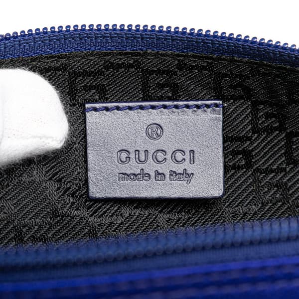 Pre-owned Gucci Satin Boat Blue