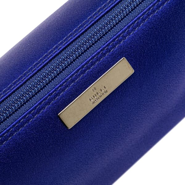 Pre-owned Gucci Satin Boat Blue