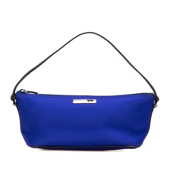 Pre-owned Gucci Satin Boat Blue