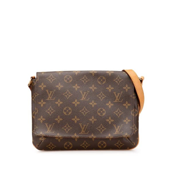 Pre-owned Louis Vuitton Monogram Musette Tango Short Strap Brown