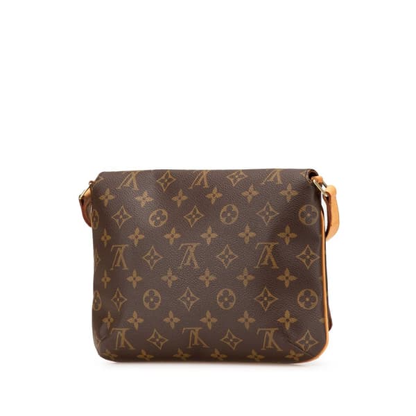 Pre-owned Louis Vuitton Monogram Musette Tango Short Strap Brown