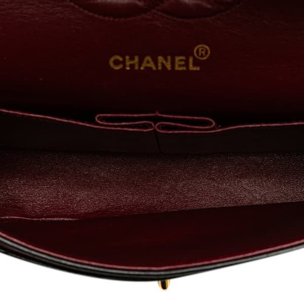 Pre-owned Chanel Medium Classic Lambskin Double Flap Black