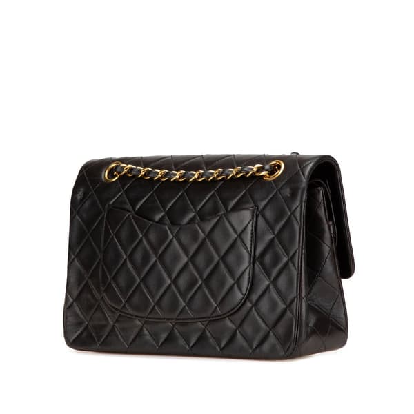 Pre-owned Chanel Medium Classic Lambskin Double Flap Black