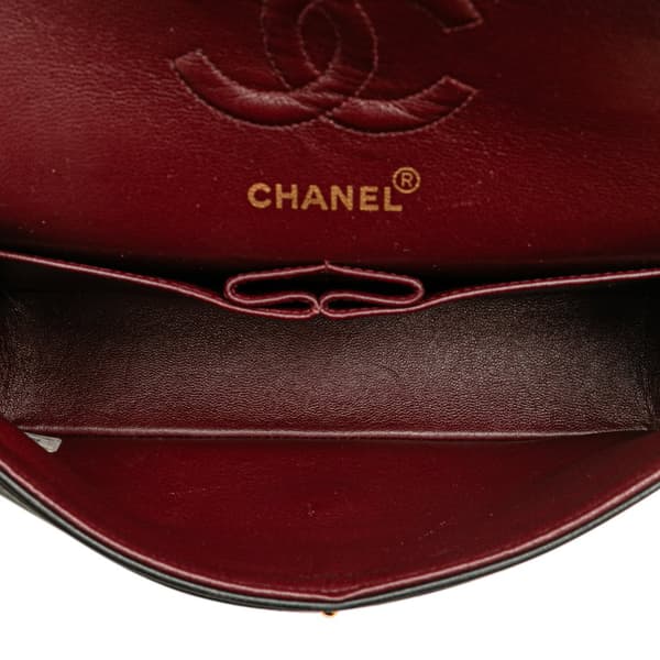Pre-owned Chanel Small Classic Lambskin Double Flap Black