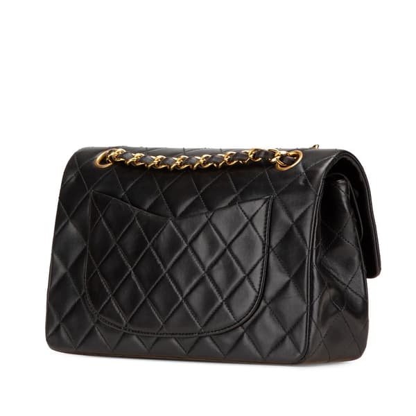 Pre-owned Chanel Small Classic Lambskin Double Flap Black