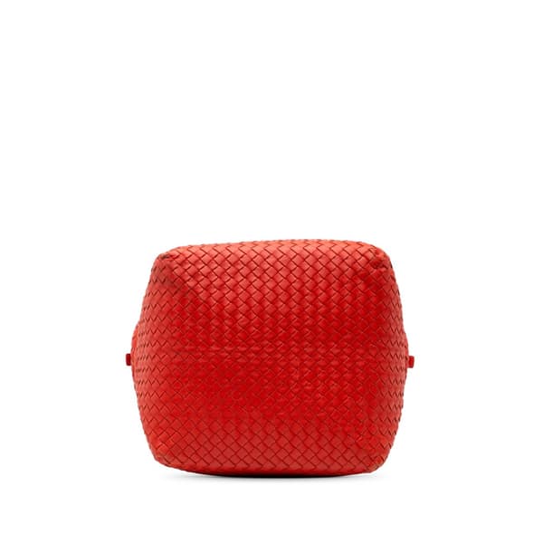Pre-owned Bottega Veneta Nappa Intrecciato Cube Shoulder Bag Red