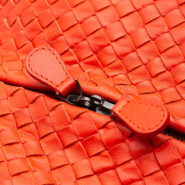 Pre-owned Bottega Veneta Nappa Intrecciato Cube Shoulder Bag Red