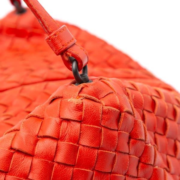 Pre-owned Bottega Veneta Nappa Intrecciato Cube Shoulder Bag Red