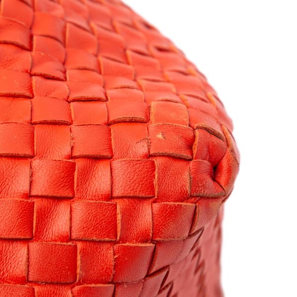 Pre-owned Bottega Veneta Nappa Intrecciato Cube Shoulder Bag Red