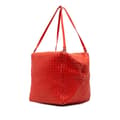 Miniatyrbillede 2 af 10: Pre-owned Bottega Veneta Nappa Intrecciato Cube Shoulder Bag Red