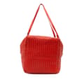 Miniatyrbillede 1 af 10: Pre-owned Bottega Veneta Nappa Intrecciato Cube Shoulder Bag Red