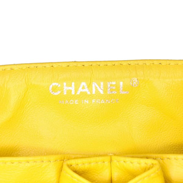 Pre-owned Chanel Chevron Jersey East West Flap Yellow