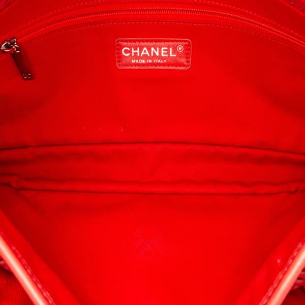 Pre-owned Chanel Medium Lambskin Perforated Up In The Air Flap Red