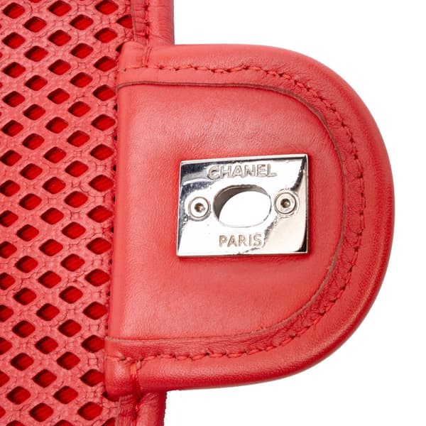 Pre-owned Chanel Medium Lambskin Perforated Up In The Air Flap Red
