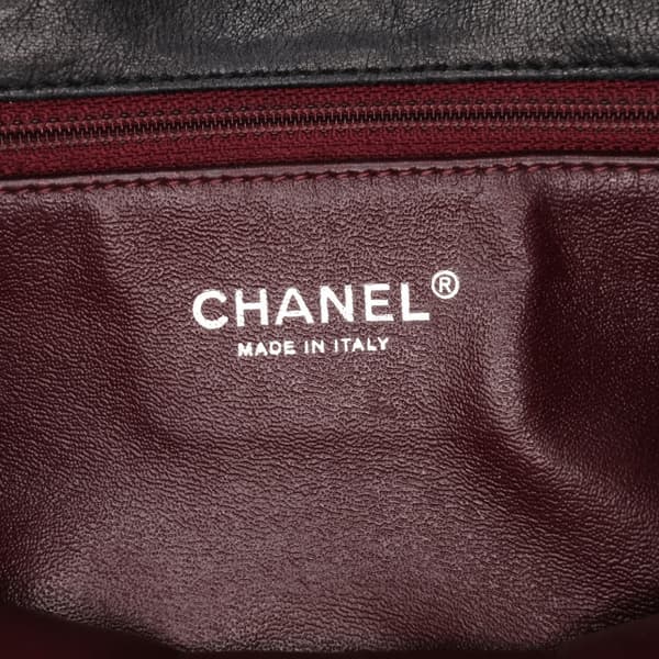 Pre-owned Chanel Washed Lambskin Studded Metal Beauty Flap Black