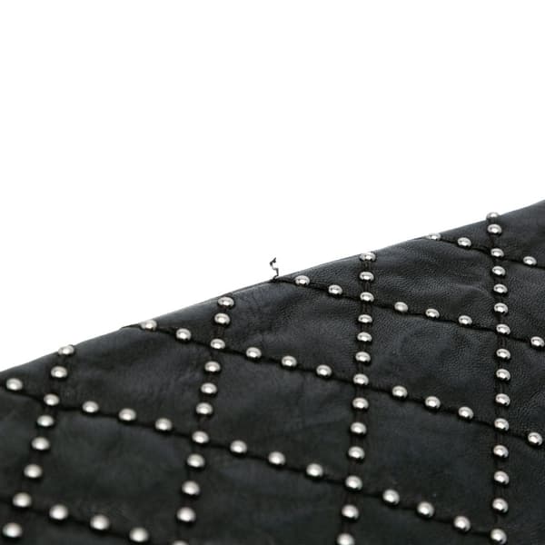 Pre-owned Chanel Washed Lambskin Studded Metal Beauty Flap Black