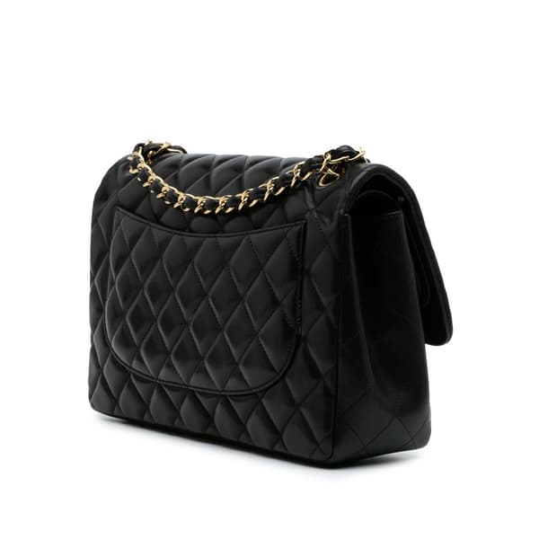 Pre-owned Chanel Jumbo Classic Lambskin Double Flap Black