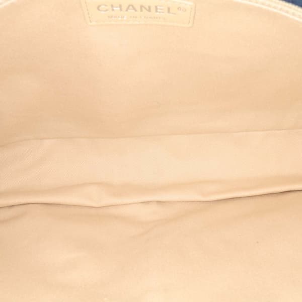 Pre-owned Chanel Medium Quilted Nubuck Natural Beauty Split Pocket Flap Blue