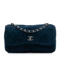 Pikkukuva 1 / 10: Pre-owned Chanel Medium Quilted Nubuck Natural Beauty Split Pocket Flap Blue