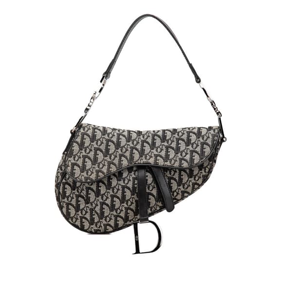 Pre-owned Dior Diorissimo Canvas Saddle Bag Blue