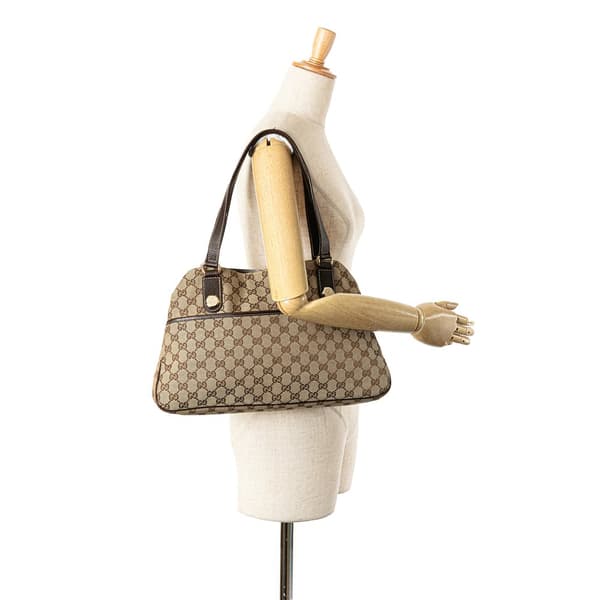 Pre-owned Gucci GG Canvas Charmy Shoulder Bag Brown