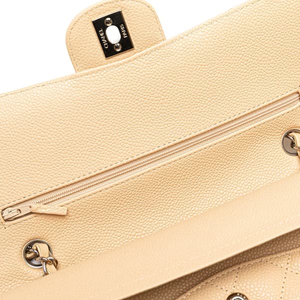 Pre-owned Chanel Medium Classic Caviar Double Flap Brown