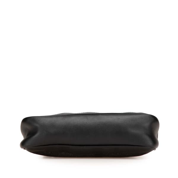 Pre-owned Gucci Web Denim Shoulder Bag Black