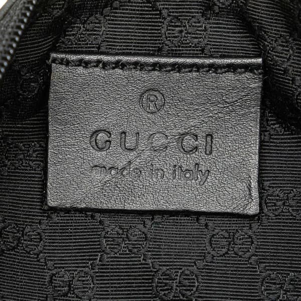 Pre-owned Gucci Web Denim Shoulder Bag Black