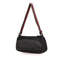 Miniatyrbillede 2 af 10: Pre-owned Gucci Web Denim Shoulder Bag Black