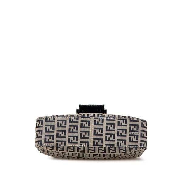 Pre-owned Fendi Zucchino Canvas Flap Shoulder Bag Gray